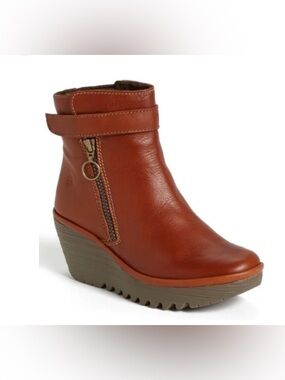 🪰 FLY LONDON Yava Ankle Bootie in Chestnut Brown, Sz 41/10